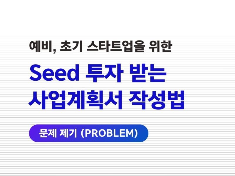 사업계획서 작성법 : 문제 제기&nbsp;(Problem)