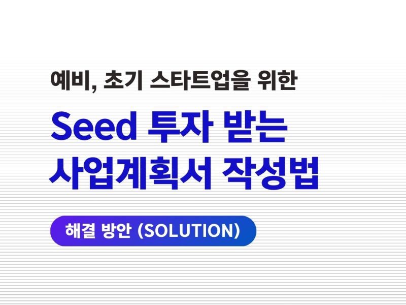사업계획서 작성법 : 해결 방안&nbsp;(Solution)