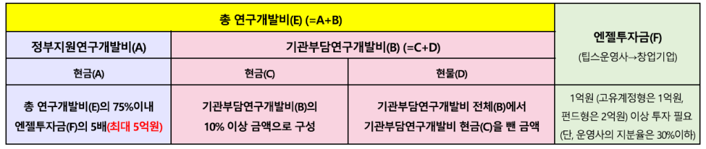 팁스R&D(일반트랙) 연구개발비구조